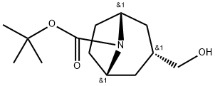 8-Azabicyclo[3.2.1]octane-8-carboxylic acid, 3-(hydroxymethyl)-, 1,1-dimethylethyl ester, (3-endo)- Structure