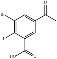 5-Acetyl-3-bromo-2-fluorobenzoic acid,2734774-54-8,结构式