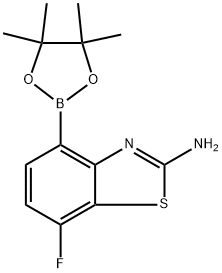 7-氟-4-(4,4,5,5-四甲基-1,3,2-二氧苯甲醛-2-基)苯并噻唑-2-胺,2735742-72-8,结构式