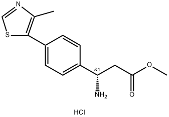 methyl (3S)-3-amino-3-[4-(4-methylthiazol-5-yl)phenyl]propanoate hydrochloride Struktur