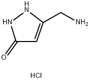 3H-Pyrazol-3-one, 5-(aminomethyl)-1,2-dihydro-, hydrochloride (1:2) Structure