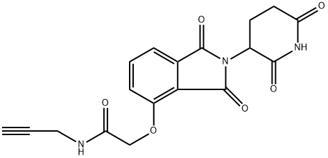 2-((2-(2,6-Dioxopiperidin-3-yl)-1,3-dioxoisoindolin-4-yl)oxy)-N-(prop-2-yn-1-yl)acetamide 化学構造式
