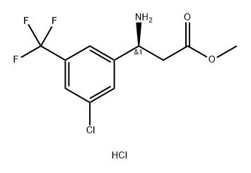 methyl (S)-3-amino-3-(3-chloro-5-(trifluoromethyl)phenyl)propanoate hydrochloride 结构式