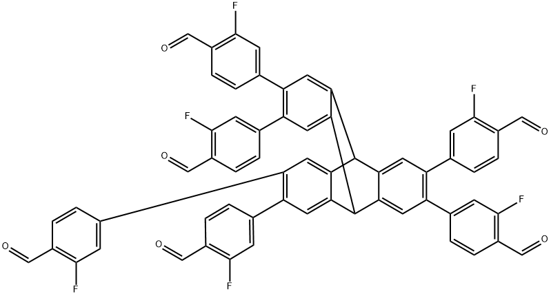 4,4',4'',4'',4'''',4'''''-(9,10-二氢-9,10-[1,2]苯并蒽-2,3,6,7,14,15-六基)六(2-氟苯甲醛),2739864-54-9,结构式