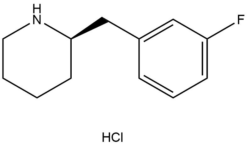 (R)-2-(3-fluorobenzyl)piperidine hydrochloride 结构式