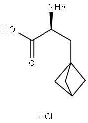 Bicyclo[1.1.1]pentane-1-propanoic acid, α-amino-, hydrochloride (1:1), (αS)-,2742623-49-8,结构式