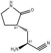 3-Pyrrolidinepropanenitrile, α-amino-2-oxo-, (αS,3S)- Struktur