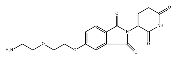 5-(2-(2-aminoethoxy)ethoxy)-2-(2,6-dioxopiperidin-3-yl)isoindoline-1,3-dione Structure