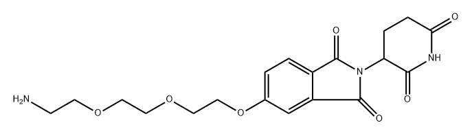 5-(2-(2-(2-aminoethoxy)ethoxy)ethoxy)-2-(2,6-dioxopiperidin-3-yl)isoindoline-1,3-dione 化学構造式