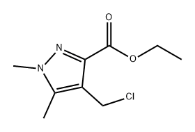 ethyl 4-(chloromethyl)-1,5-dimethyl-1H-pyrazole-3-carb oxylate Struktur