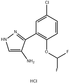 3-(5-氯-2-(二氟甲氧基)苯基)-1H-吡唑-4-胺盐酸盐 结构式