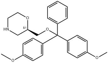 (R)-2-((Bis(4-methoxyphenyl)(phenyl)methoxy)methyl)morpholine Struktur