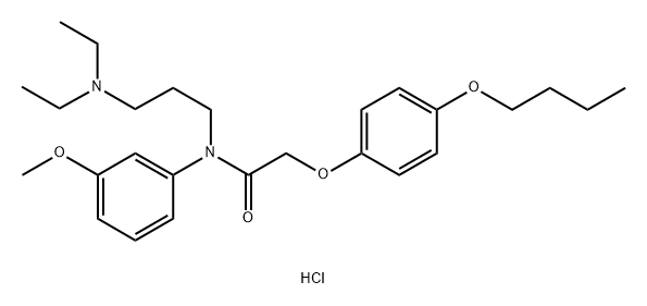 Acetamide, N-(m-anisyl)-2-(p-butoxyphenoxy)-N-(3-(diethylamino)propyl)-, hydrochloride 化学構造式