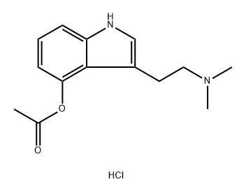 1H-Indol-4-ol, 3-[2-(dimethylamino)ethyl]-, 4-acetate, hydrochloride (1:1) Structure