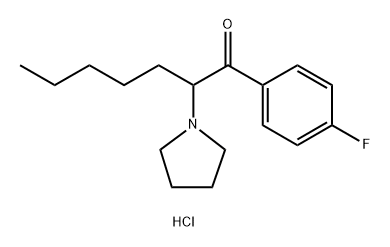 1-Heptanone, 1-(4-fluorophenyl)-2-(1-pyrrolidinyl)-, hydrochloride (1:1) 化学構造式