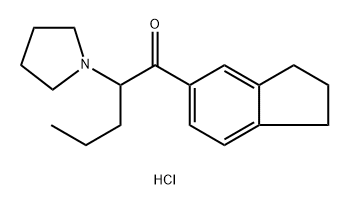 1-Pentanone, 1-(2,3-dihydro-1H-inden-5-yl)-2-(1-pyrrolidinyl)-, hydrochloride (1:1) 结构式