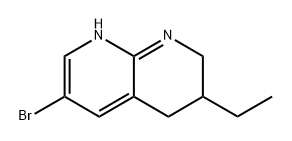 6-Bromo-3-ethyl-1,2,3,4-tetrahydro-1,8-naphthyridine 化学構造式