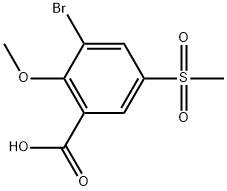 3-Bromo-2-methoxy-5-(methylsulfonyl)benzoic acid 化学構造式