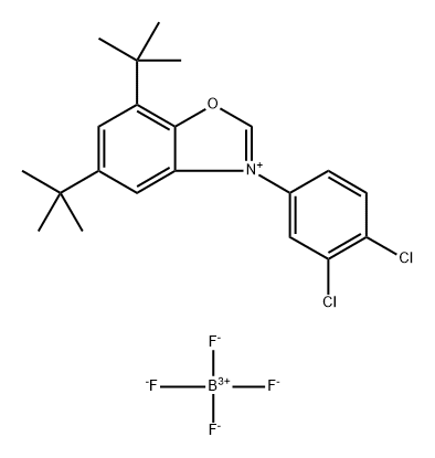 Benzoxazolium, 3-(3,4-dichlorophenyl)-5,7-bis(1,1-dimethylethyl)-, tetrafluoroborate(1-) (1:1) 化学構造式