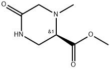 (R)-Methyl 1-methyl-5-oxopiperazine-2-carboxylate 化学構造式