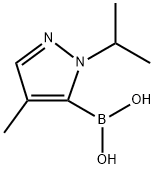 (1-异丙基-4-甲基-1H-吡唑-5-基)硼酸, 2750602-15-2, 结构式