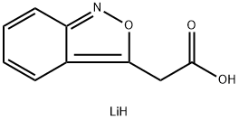 2,1-Benzisoxazole-3-acetic acid, lithium salt (1:1) 化学構造式