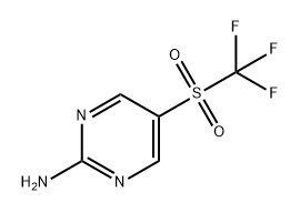 5-trifluoromethanesulfonylpyrimidin-2-amine 化学構造式