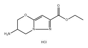 ethyl 6-amino-5H,6H,7H-pyrazolo[3,2-b][1,3]oxazine-2-carboxylate hydrochloride 结构式