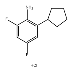 2-cyclopentyl-4,6-difluoroaniline hydrochloride Struktur
