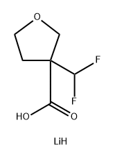 3-Furancarboxylic acid, 3-(difluoromethyl)tetrahydro-, lithium salt (1:1) Structure