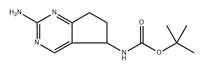 tert-butyl N-{2-amino-5H,6H,7H-cyclopenta[d]pyrimidin-5-yl}carbamate 结构式