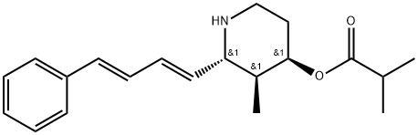 Propanoic acid, 2-methyl-, (2R,3R,4S)-3-methyl-2-[(1E,3E)-4-phenyl-1,3-butadien-1-yl]-4-piperidinyl ester, rel- Structure