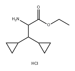 Cyclopropanepropanoic acid, α-amino-β-cyclopropyl-, ethyl ester, hydrochloride (1:1) 化学構造式