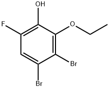 3,4-Dibromo-2-ethoxy-6-fluorophenol 化学構造式