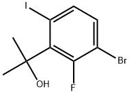 2-(3-Bromo-2-fluoro-6-iodophenyl)propan-2-ol 化学構造式