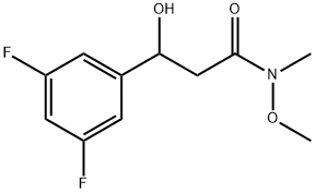 3-(3,5-Difluorophenyl)-3-hydroxy-N-methoxy-N-methylpropanamide 化学構造式