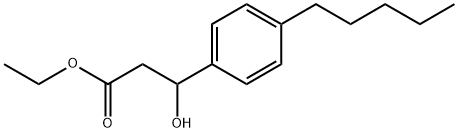 Ethyl 3-hydroxy-3-(4-pentylphenyl)propanoate 化学構造式