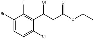 Ethyl 3-(3-bromo-6-chloro-2-fluorophenyl)-3-hydroxypropanoate Struktur