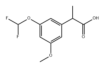 Benzeneacetic acid, 3-(difluoromethoxy)-5-methoxy-α-methyl- 化学構造式