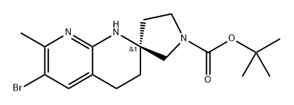 (S)-6'-溴-7'-甲基-3',4'-二氢-1'H-螺[吡咯烷-3,2'-[1,8]萘啶]-1-羧酸叔丁酯,2755893-18-4,结构式