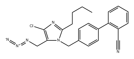 [1,1'-Biphenyl]-2-carbonitrile, 4'-[[5-(azidomethyl)-2-butyl-4-chloro-1H-imidazol-1-yl]methyl]- Struktur