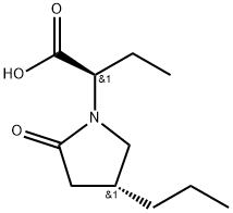 1-Pyrrolidineacetic acid, α-ethyl-2-oxo-4-propyl-, (αR,4R)- Structure