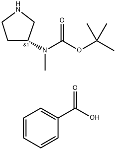 Carbamic acid, N-methyl-N-(3R)-3-pyrrolidinyl-, 1,1-dimethylethyl ester, benzoate (1:1) Struktur