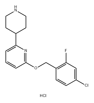 2-((4-chloro-2-fluorobenzyl)oxy)-6-(piperidin-4-yl)pyridine dihydrochloride Struktur