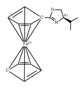 [(4R)-4,5-dihydro-4-(1-Methylethyl)-2-oxazolyl]-Ferrocene Struktur
