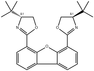 4,6-双((R)-4-(叔丁基)-4,5-二氢恶唑-2-基)二苯并[B,D]呋喃, 2757082-90-7, 结构式