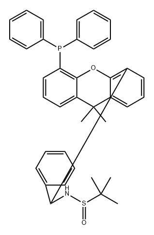 2-Propanesulfinamide, N-[(R)-[5-(diphenylphosphino)-9,9-dimethyl-9H-xanthen-4-yl]phenylmethyl]-2-methyl-, [S(R)]- Struktur