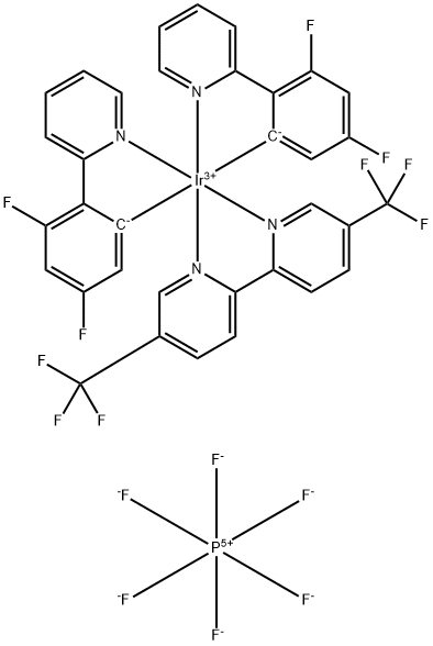 5,5'-双-三氟甲基]双[2-(2,4-二氟苯基)吡啶]铱(III)六氟磷酸盐,2757084-99-2,结构式