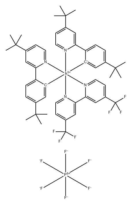 Iridium(1+), [4,4'-bis(trifluoromethyl)-2,2'-bipyridine-κN1,κN1']bis[5-(1,1-dimethylethyl)-2-[4-(1,1-dimethylethyl)-2-pyridinyl-κN]phenyl-κC]-, (OC-6-33)-, hexafluorophosphate(1-) (1:1)|IR[TBU(TBU)PPY]2(4,4'-DCF3BPY)六氟磷酸盐