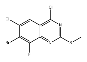 7-溴-4,6-二氯-8-氟-2-(甲硫基)喹唑啉,2757097-20-2,结构式